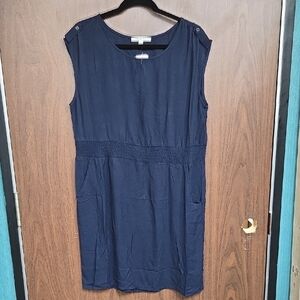 Cleo Petites Size 12 Navy Sleeveless Midi Dress